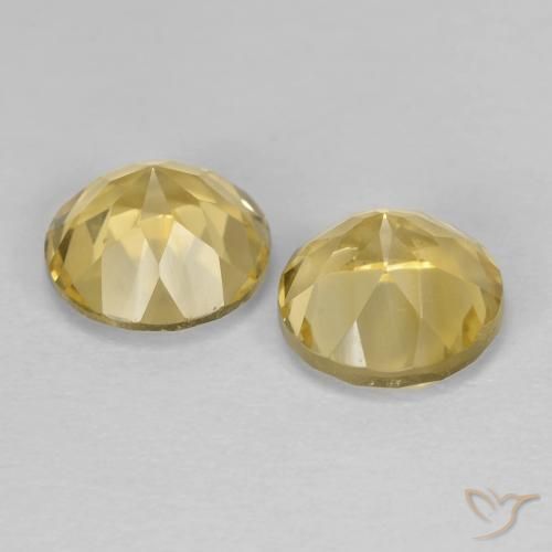 Gemas de Citrino Dorado claro natural de 2.44 ct, Corte Redondo, VVS