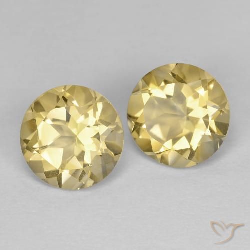 Gemas de Citrino Amarillo dorado natural de 2.29 ct, Redondo, VVS