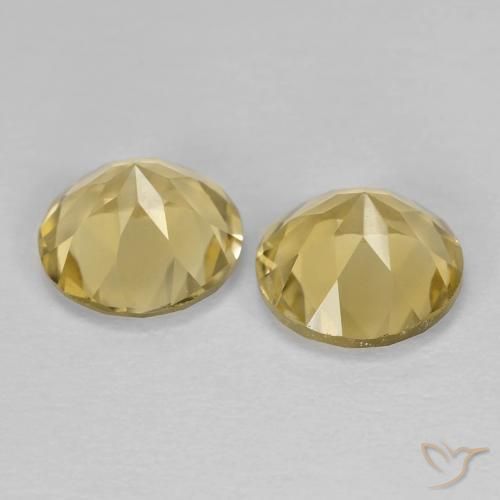 Gemas de Citrino Amarillo dorado natural de 2.29 ct, Redondo, VVS