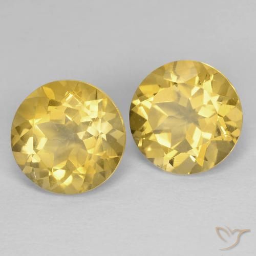 Gemas de Citrino Dorado medio natural de 3.80 ct, Redondo, VS