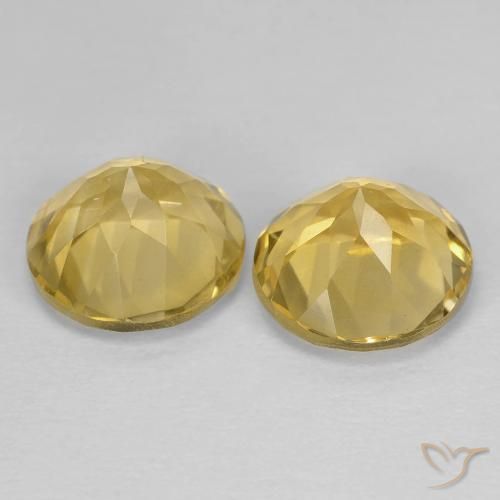 Gemas de Citrino Dorado medio natural de 3.80 ct, Redondo, VS