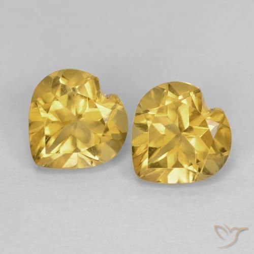 1.53ctw Natural Dorado medio Citrino, Corazón, VVS