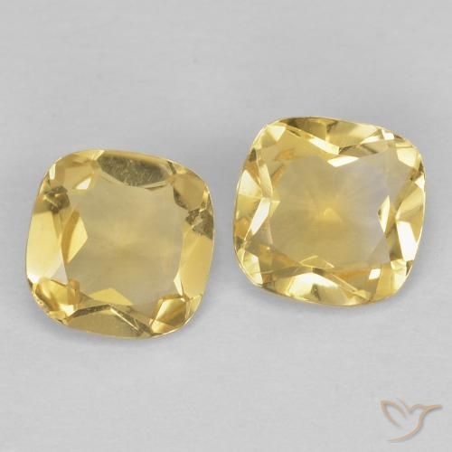 Gemas de Citrino Amarillo claro natural de 0.86 ct, Forma Cojín, VVS