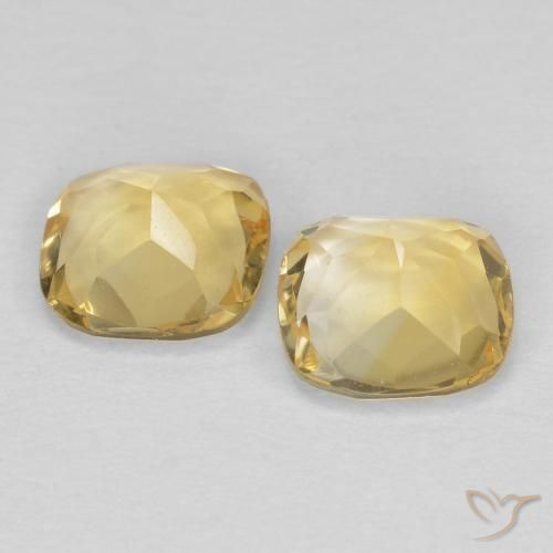 Gemas de Citrino Amarillo claro natural de 0.86 ct, Forma Cojín, VVS