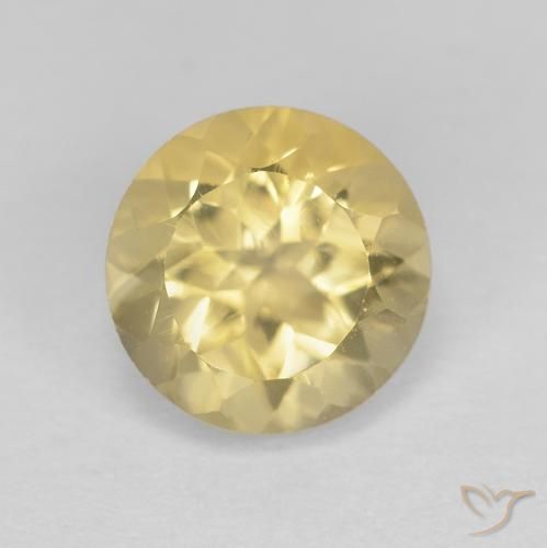 1.33ct Natural Amarillo claro Citrino, Redondo, VVS