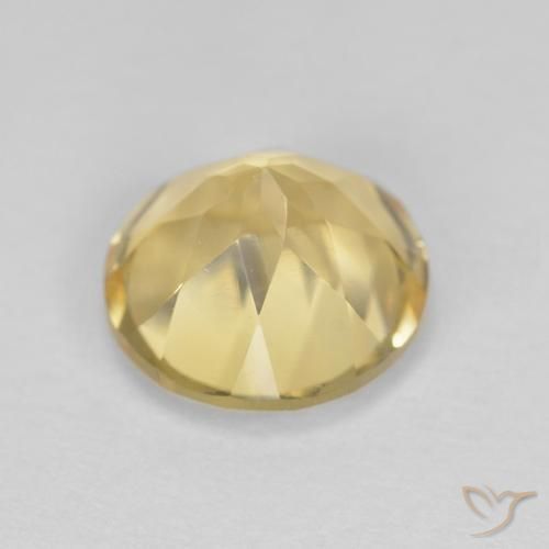 Citrino Amarillo claro natural de 1.33 ct, Redondo, VVS