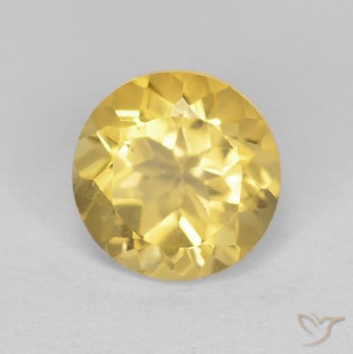 1.32ct Natural Dorado claro Citrino, Redondo, VVS