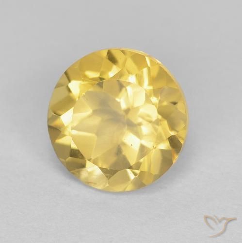 Citrino Dorado claro natural de 1.32 ct, Redondo, VVS