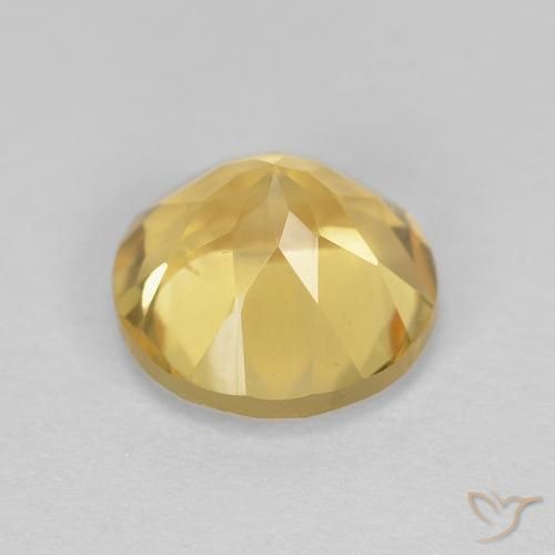 Citrino Dorado claro natural de 1.32 ct, Redondo, VVS