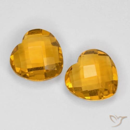 Gemas de Citrino Dorado naranja natural de 3.00 ct, Corazón, VVS