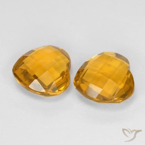 Gemas de Citrino Dorado naranja natural de 3.00 ct, Corazón, VVS