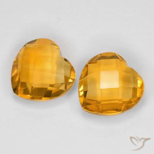 3.41ctw Natural Dorado naranja Citrino, Corazón, VVS