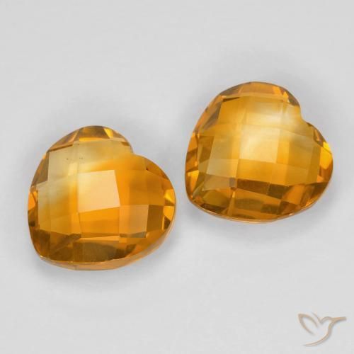 Gemas de Citrino Dorado naranja natural de 3.50 ct, Corazón, VVS