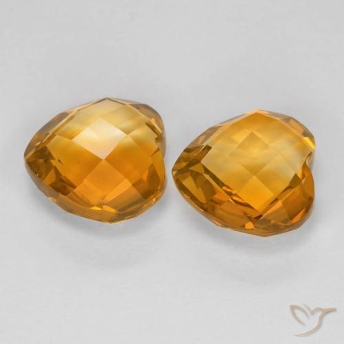 Gemas de Citrino Dorado naranja natural de 3.50 ct, Corazón, VVS