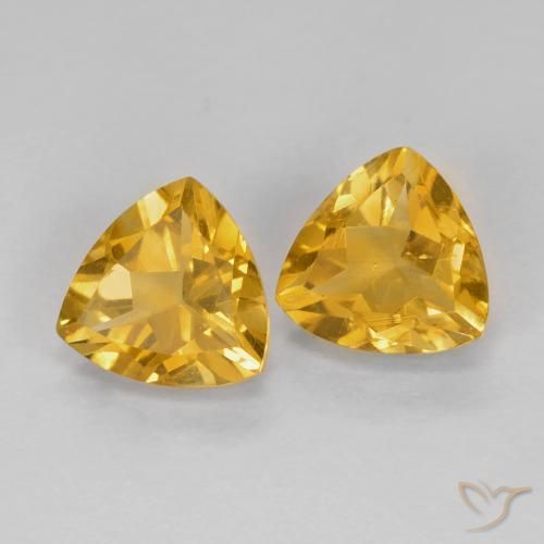 Gemas de Citrino Medium Dark-Golden natural de 1.51 ct, Trillón, VS