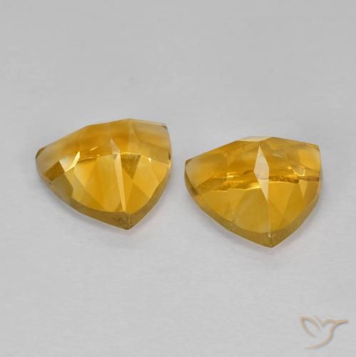 Gemas de Citrino Medium Dark-Golden natural de 1.51 ct, Trillón, VS