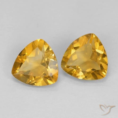 Gemas de Citrino Medium Dark-Golden natural de 1.40 ct, Trillón, VS