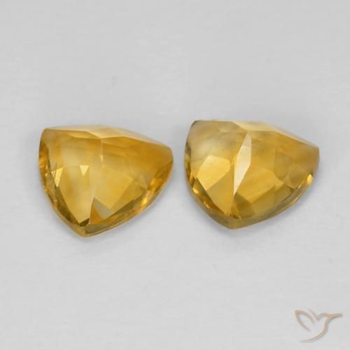 Gemas de Citrino Medium Dark-Golden natural de 1.40 ct, Trillón, VS