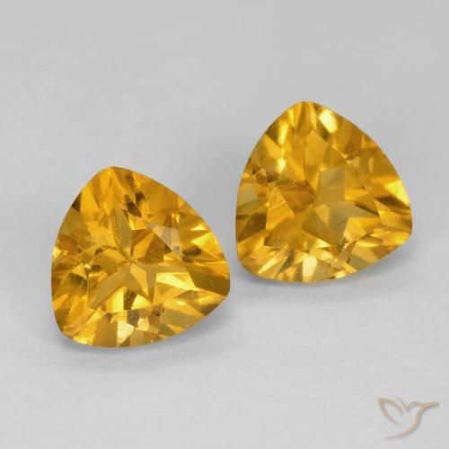 Gemas de Citrino Naranja dorado intenso natural de 1.69 ct, Trillón, VS