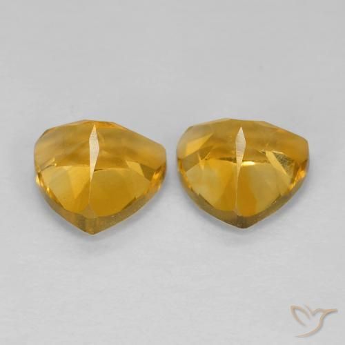 Gemas de Citrino Naranja dorado intenso natural de 1.69 ct, Trillón, VS