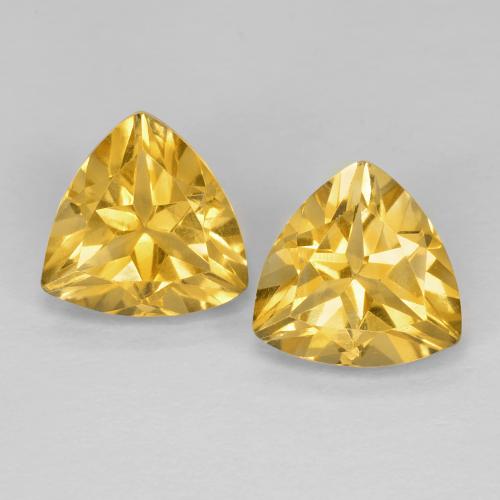 Gemas de citrino dorado medio natural de 3,16 ct, trillón, VVS-VS