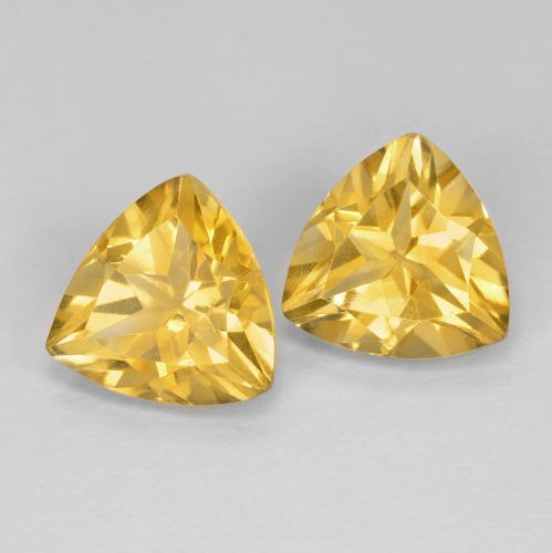 Gemas de citrino dorado medio natural de 3,16 ct, trillón, VVS-VS