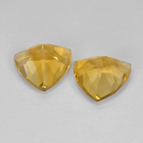 Gemas de citrino dorado medio natural de 3,16 ct, trillón, VVS-VS