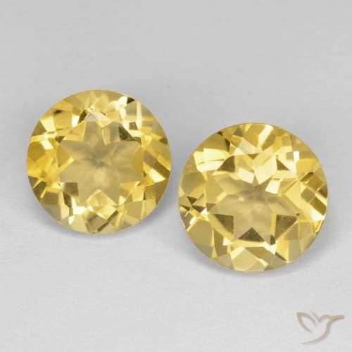 3.72ctw Natural Amarillo dorado Citrino, Redondo, VVS