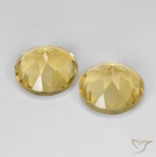 Gemas de Citrino Amarillo dorado natural de 3.72 ct, Redondo, VVS