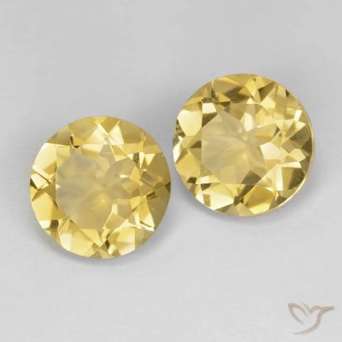 Gemas de Citrino Dorado natural de 3.24 ct, Redondo, VVS