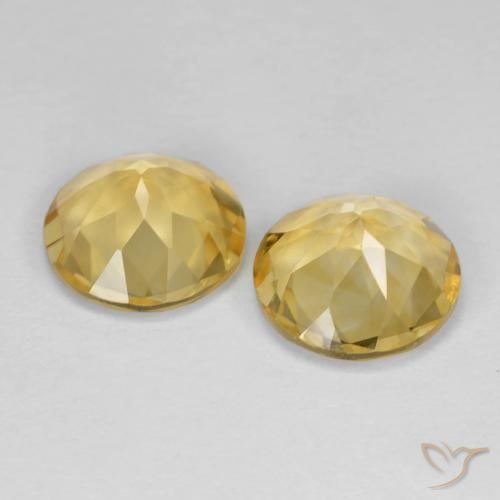 Gemas de Citrino Dorado natural de 3.24 ct, Redondo, VVS