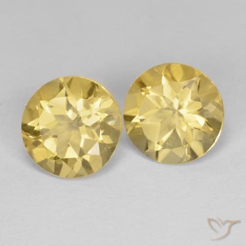 Gemas de Citrino Dorado natural de 3.30 ct, Redondo, VVS