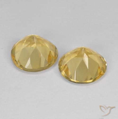 Gemas de Citrino Dorado natural de 3.30 ct, Redondo, VVS