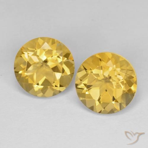 3.84ctw Natural Dorado medio Citrino, Redondo, VVS