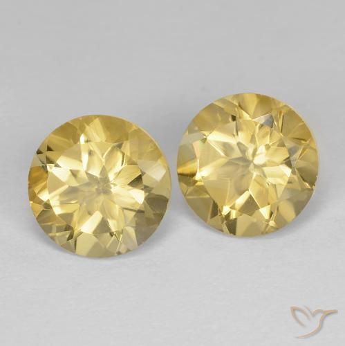 Gemas de Citrino Dorado natural de 3.53 ct, Redondo, VVS
