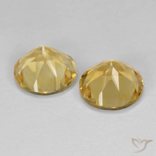 Gemas de Citrino Dorado natural de 3.53 ct, Redondo, VVS
