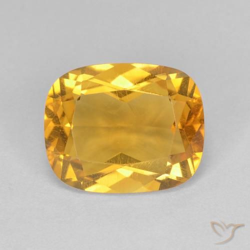 3.53ct Natural Dorado Citrino, Forma Cojín, VVS