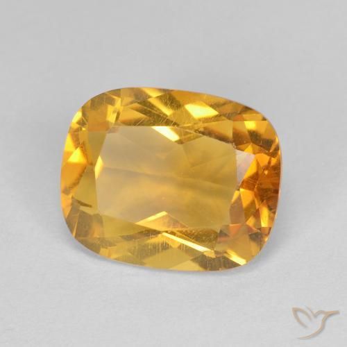 Citrino Dorado natural de 3.53 ct, Forma Cojín, VVS