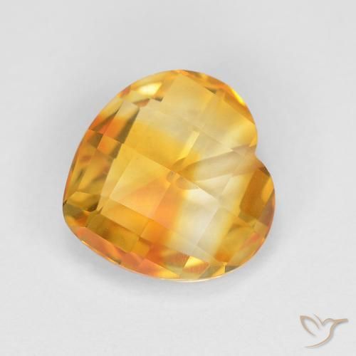 1.73ct Natural Dorado naranja intenso Citrino, Corazón, VVS