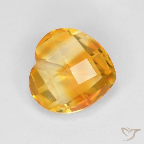 Citrino Dorado naranja intenso natural de 1.73 ct, Corazón, VVS