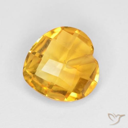 Citrino Dorado medio natural de 1.57 ct, Corazón, VVS
