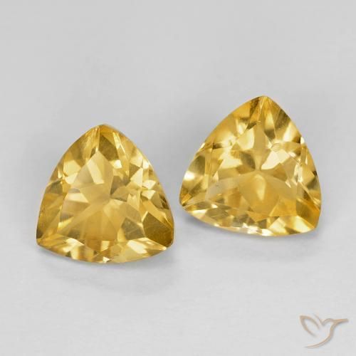 Gemas de Citrino Dorado medio natural de 1.44 ct, Trillón, VVS
