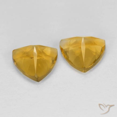 Gemas de Citrino Dorado medio natural de 1.44 ct, Trillón, VVS