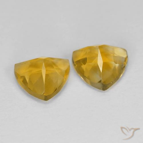 Gemas de Citrino Dorado medio natural de 1.38 ct, Trillón, VVS