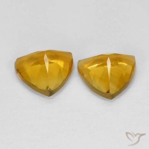 Gemas de Citrino Dorado natural de 1.31 ct, Trillón, VVS