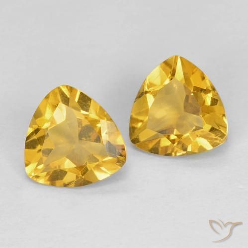 Gemas de Citrino Dorado natural de 1.55 ct, Trillón, VVS