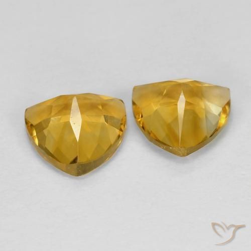 Gemas de Citrino Dorado natural de 1.55 ct, Trillón, VVS