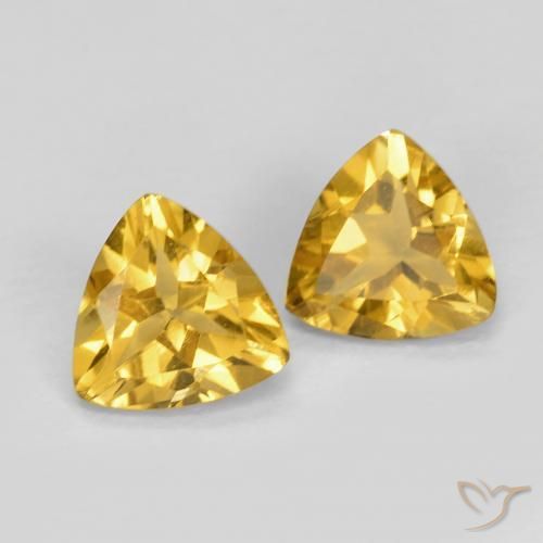 Gemas de Citrino Naranja dorado natural de 1.33 ct, Trillón, VVS