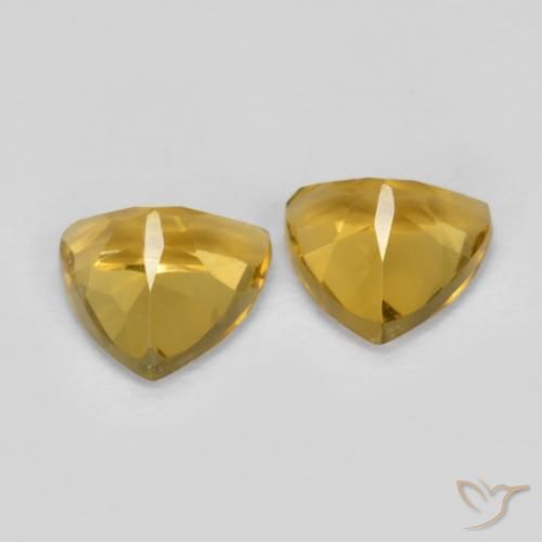 Gemas de Citrino Naranja dorado natural de 1.33 ct, Trillón, VVS