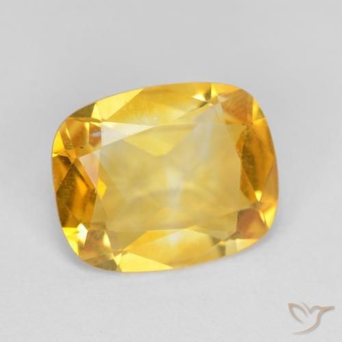 Citrino Dorado natural de 2.98 ct, Forma Cojín, VVS-VS